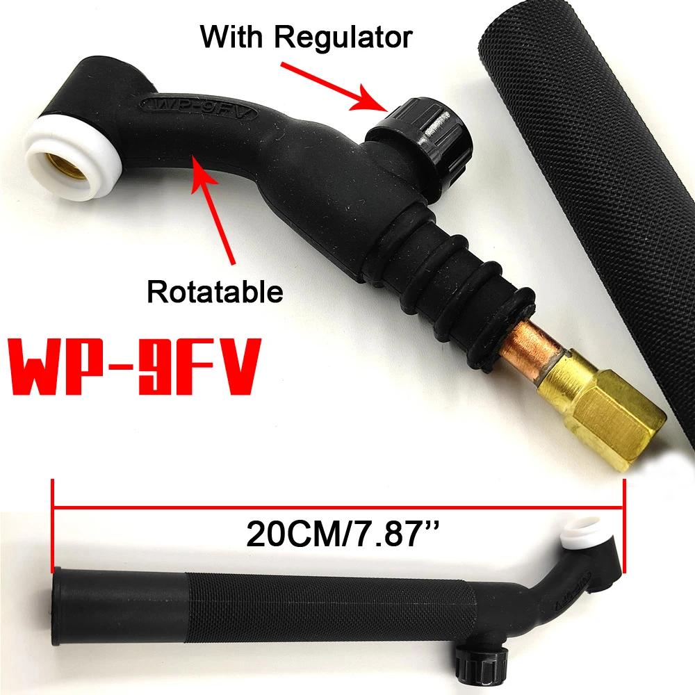 WP9 TIG Đèn Pin GTAW 1.0-3.2Mm Khí Vonfram Vòng Cung Súng Hàn Argon Làm Lạnh Không Khí WP9V Van Khí WP9FV cổ Linh Hoạt Hàn TIG Đèn Pin