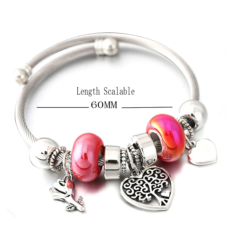 New Dragonfly Stainless Steel Trendy Beading Bracelet Jewelry 6 Colors Closure Bangles Bracelet For Women Simplicity Accessories