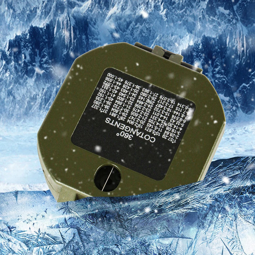 Militare Multifunzionale Fluorescente Geological Survey Compass Verde Pocket Transit Impermeabile e Anti-Shake per la Sopravvivenza Esterna