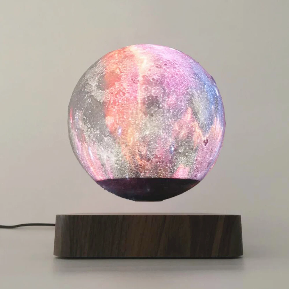 Creativity 3D Magnetic Levitation LED Night Light Colorful Rotating Galaxy Floating Table Desk Lamp For Home Decoration Gift