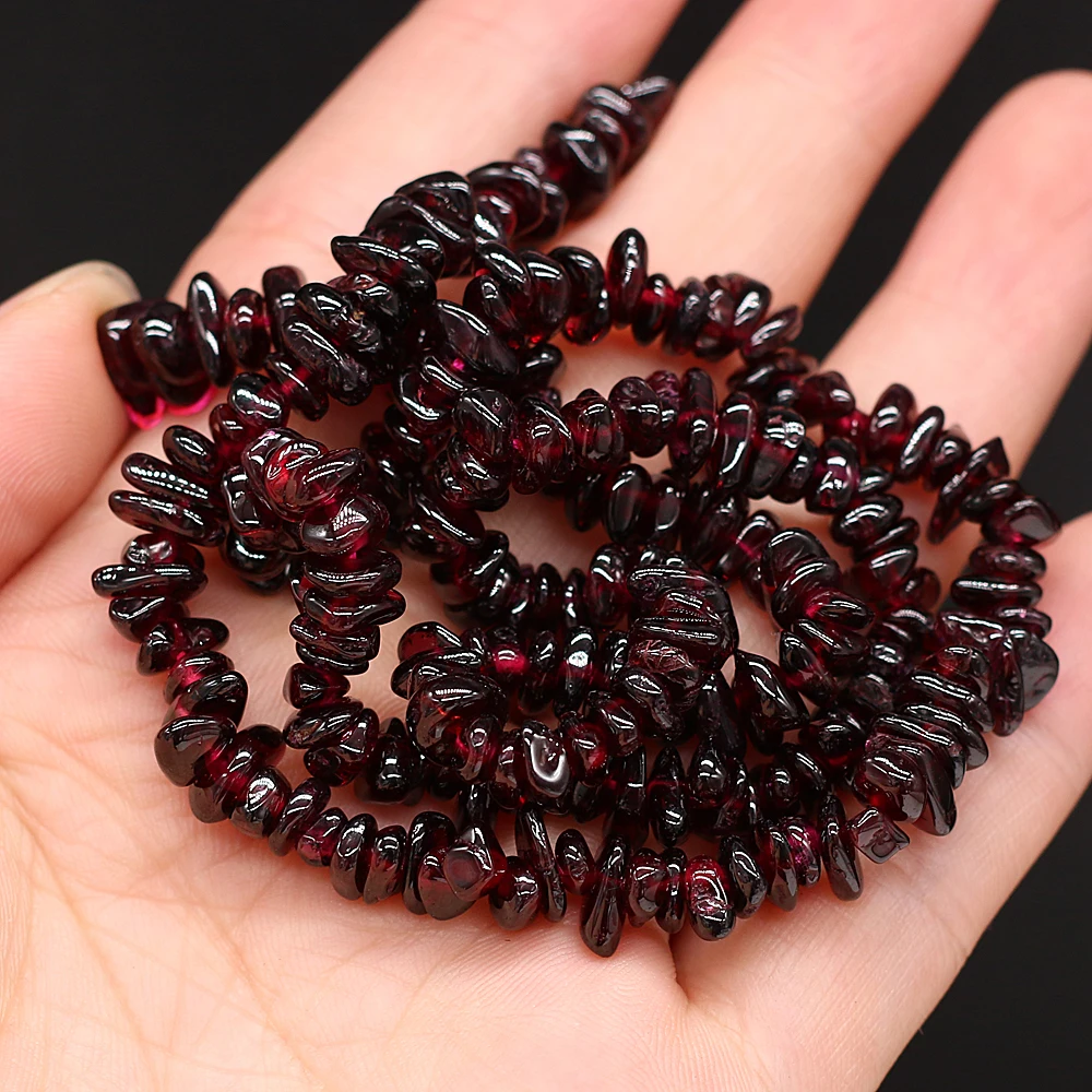 Natural Semi-precious Stone Unshaped Garnet 3x5-4x6mm For DIY Necklace Earrings Accessories Gift Length 40cm