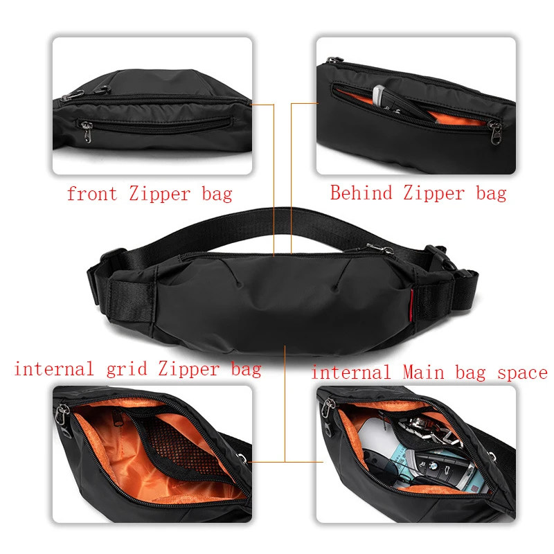 Brand Men's Waist Bag quality Fanny Pack Fashion Chest Pack Outdoor Sports Crossbody Bag boy Casual Travel Male Bum Belt Bags