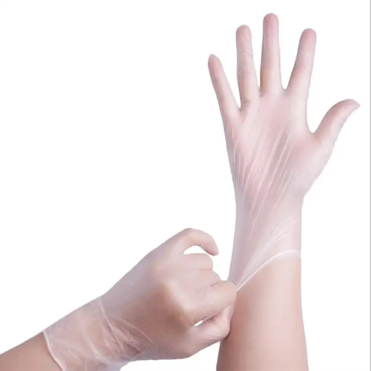 100PCS Food Grade Disposable vinyl gloves Anti-static Plastic Gloves For Food Cleaning Cooking Restaurant Kitchen Accessories