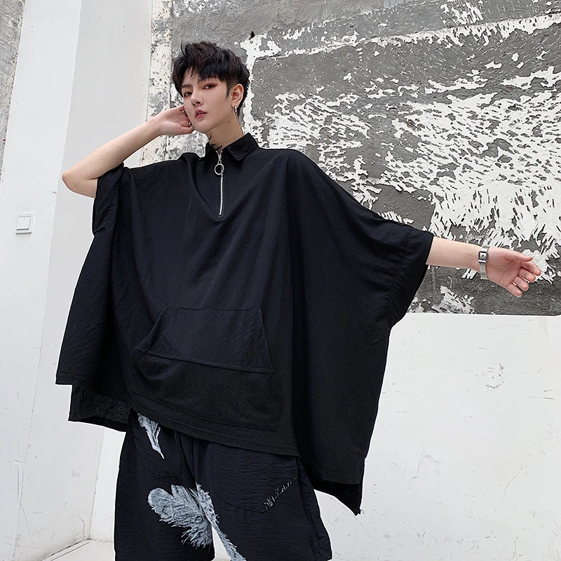 Men's T Shirt Spring/summer Men's loose bat-sleeve T Shirt Hairstylist teen plus size short sleeve T Shirt trend