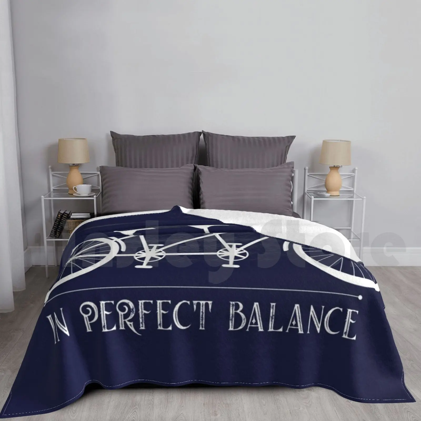 In Perfect Balance Two-Wheeler Tandem Bike Graphic Blanket Fashion Custom Tandem Bike Bikes Cycle Bicycle