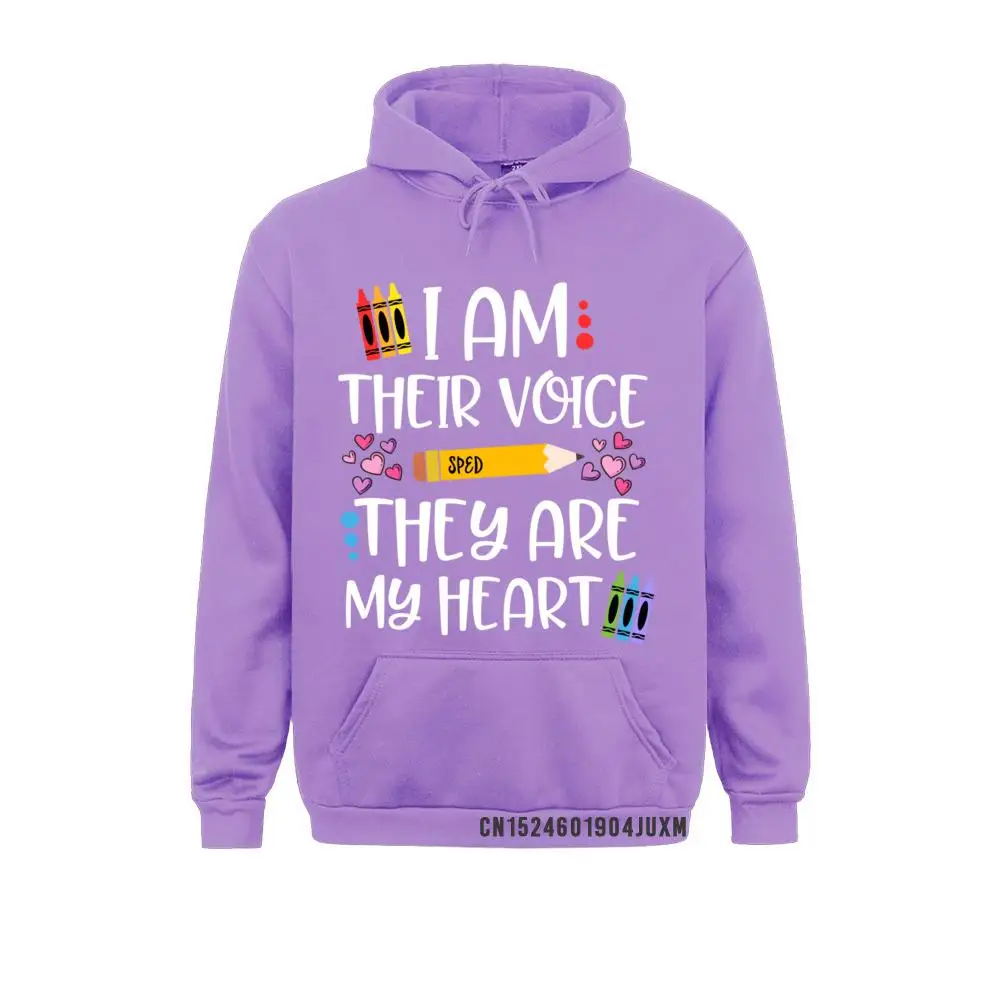 I Am Their Voice They Are My Heart Gift For SPED Teachers Manga Sweatshirts 2021 Women's Winter/Autumn Hoodies Normal Hoods