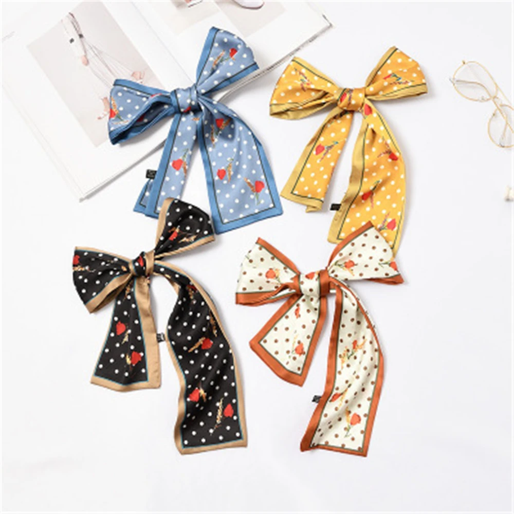 

Korea temperament small scarf double-sided small Silk Scarf Spring and autumn with summer decoration casual small scarf XFL4