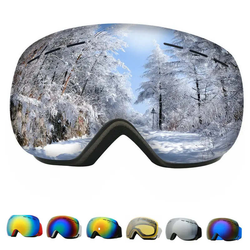 Gogle narciarskie snowboardowe dla mężczyzn i kobiet, wiatroszczelne okulary narciarskie, dwuwarstwowe, okulary z maską przeciwmgielną, sport zimowy