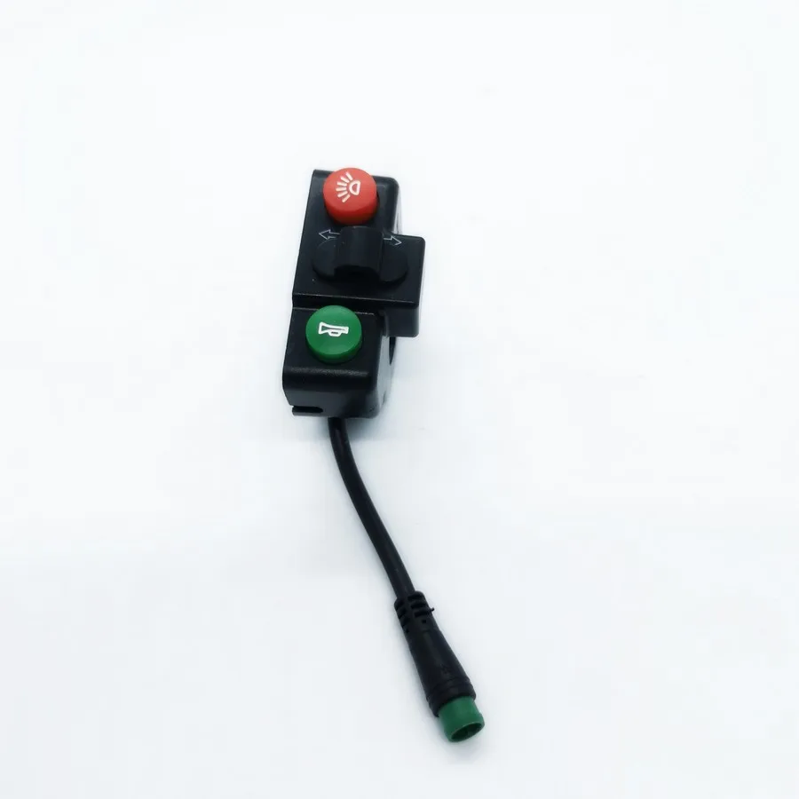 سكوتر كهربائي اليد التحكم التبديل رئيس ضوء بدوره ضوء القرن ل E-الدراجة ثلاثية العجلات سيارة زر التحكم 5 الأساسية المياه واقية