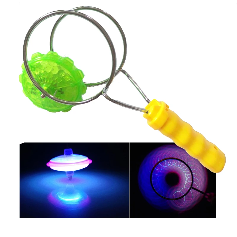 Light Up Spinning Peg-top Magic Luminous Gyro Uminous Track YOYO Classic Toy Colorful LED Pegtop Toys for Children Kids Toys