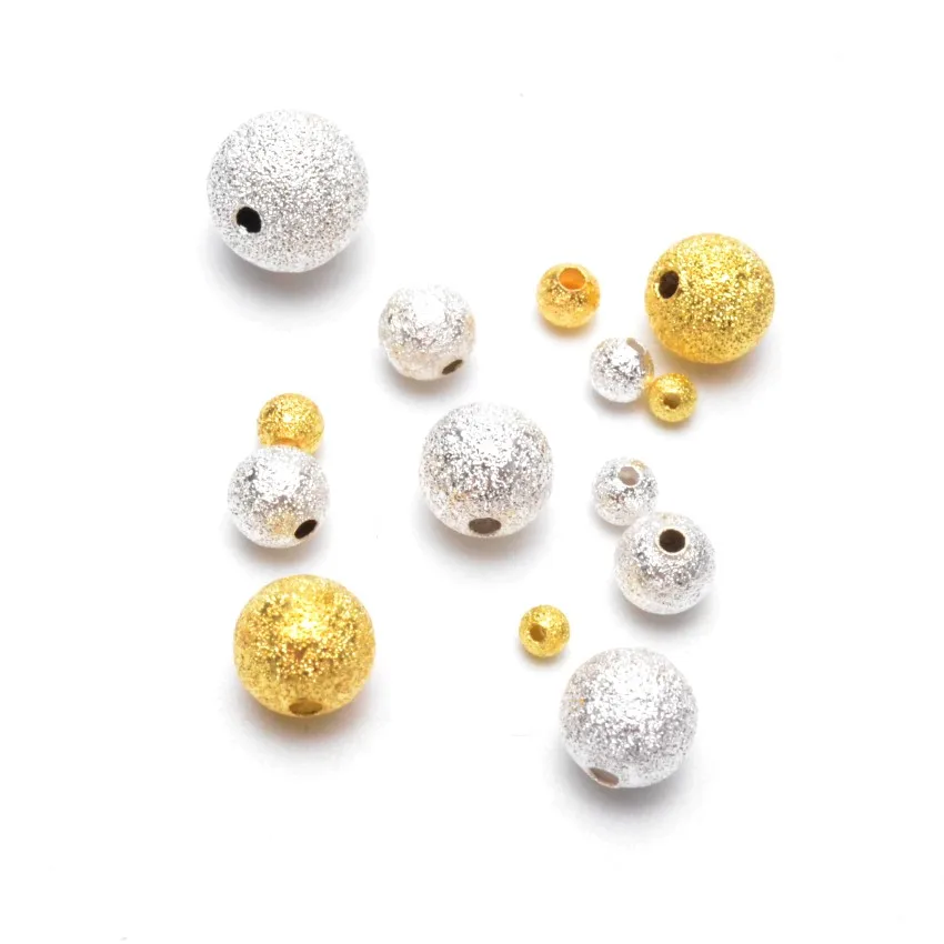 쥬얼리 3 -12mm 라운드 샤이닝 구리 스페이서 비즈, 반투명 볼 엔드 비즈, 목걸이 팔찌 쥬얼리 제작