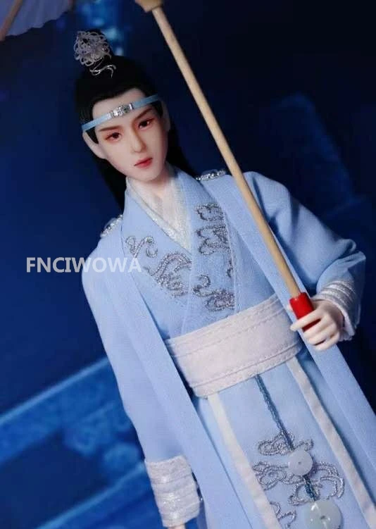 1/6 BJD Hình Quần Áo Búp Bê Các Untamed Lan Wangji Vương Yibo Xanh Dương Bộ Tự Làm Nam Trung Quốc Trang Phục Highend Dành Nghệ Thuật bộ Sưu Tập