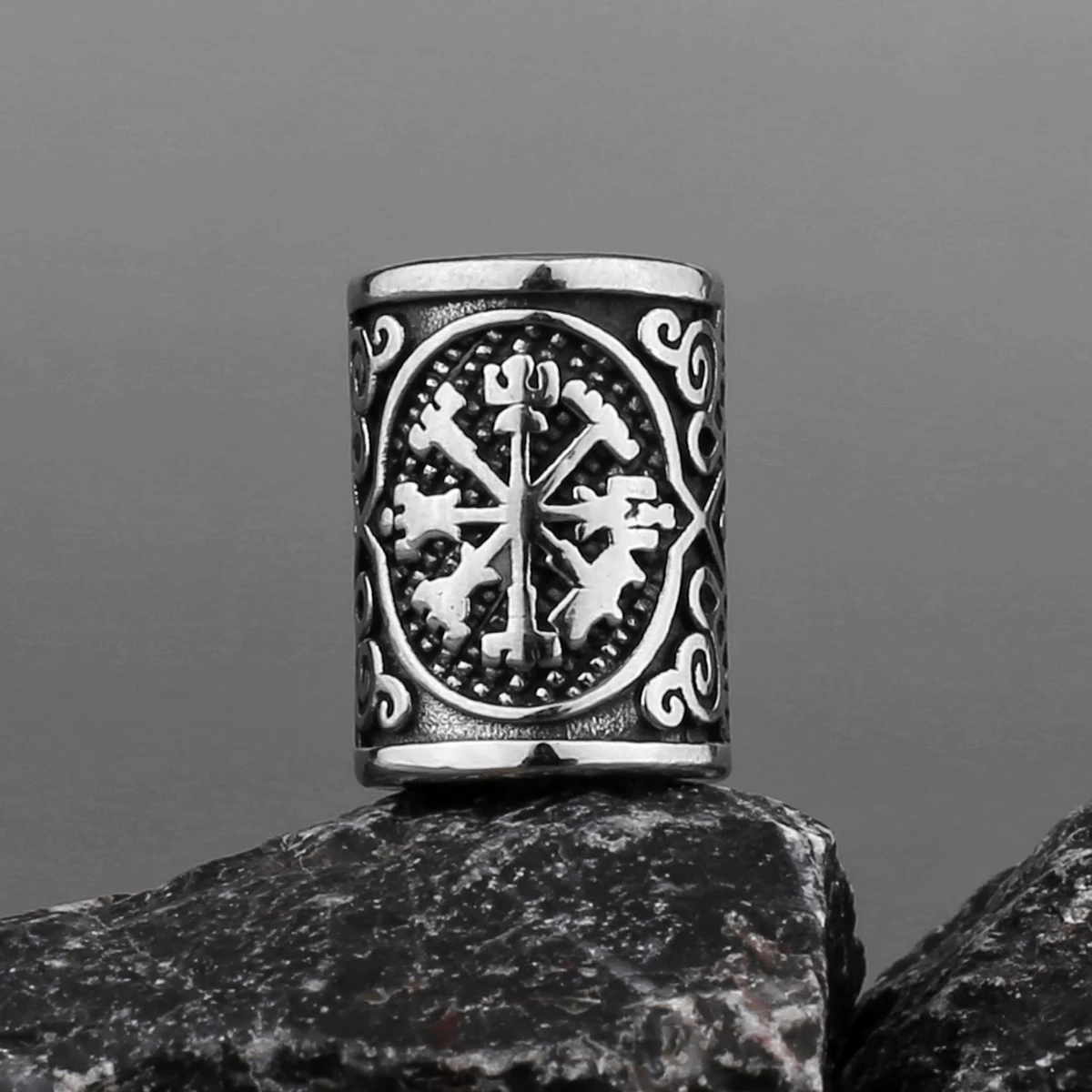 Edelstahl Wikinger Runenperlen 6 mm 8 mm großes Loch Haar Bart Perlen Armband kleine Schmuckherstellung Zubehör Großhandel
