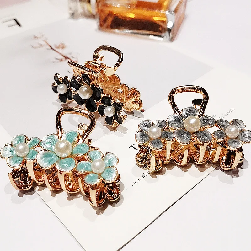 2024 New Retro drip metal small  Medium flowers hairpin Pan Hair Claw Barrettes For Women girl Hair accessories Headwear