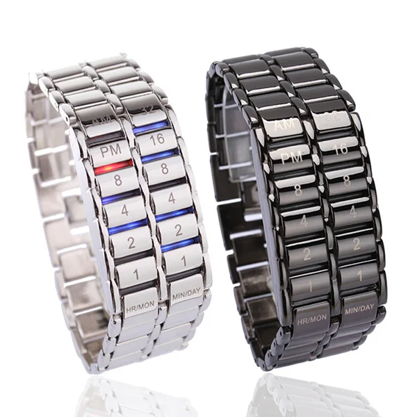 Newly Men's Binary LED Digital Quartz Wrist Watch Father's Day Fashion Creative Gift