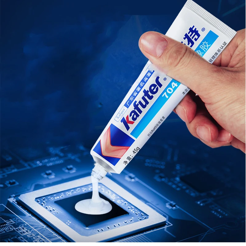 K-704B Silicone Rubber K-704 White Fixed Silicone Rubber Sealant Components RTV Silicone CPU Cooling Gel Electronic Silicone