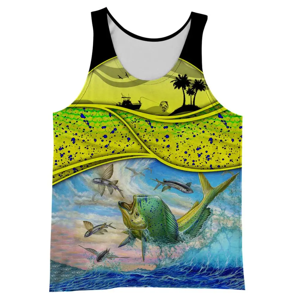 PLstar Cosmos Animal Bass Marlin Fishing Fisher Camo Men/Women 3Dprint Summer Streetwear Sleeveless Casual Funny Tanktop Vest M2