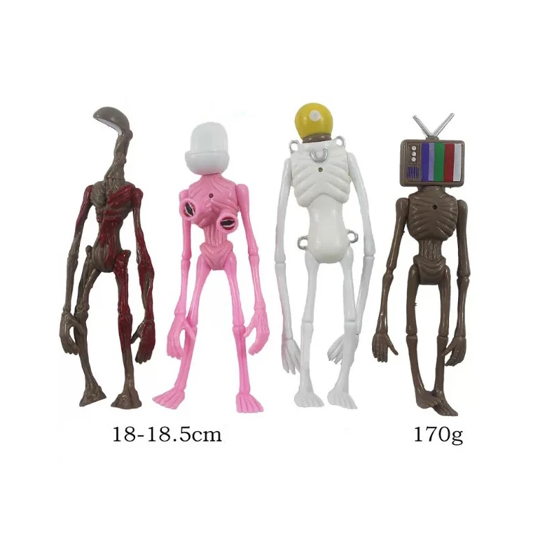 4 pz/set nuovo stile testa di sirena Action Figure Sirenhead Figure modelli Horror divertenti giocattoli per la testa bambole modello in PVC Set ornamento fatto a mano