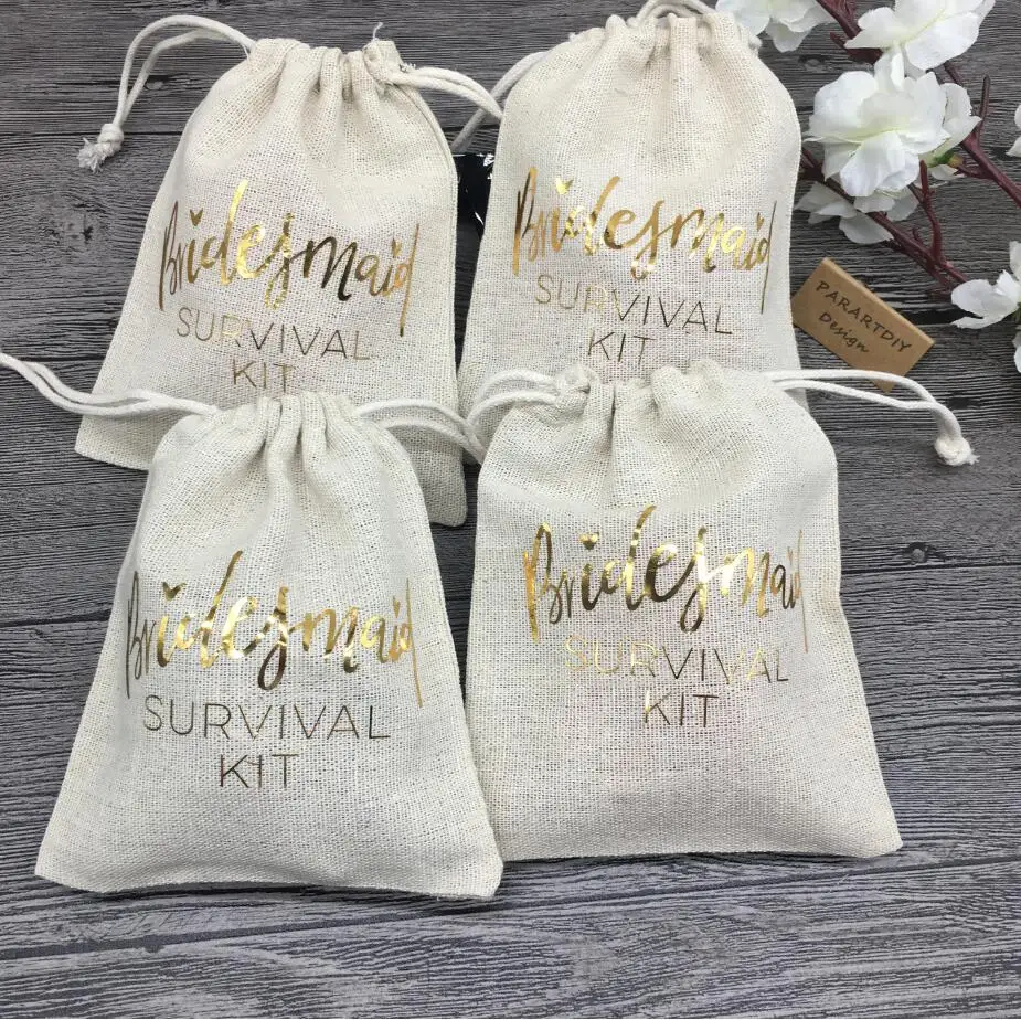 custom bridesmaid survival wedding Bachelorette Recovery Kits engagement party Candy pouches Perfect Blend favor bags