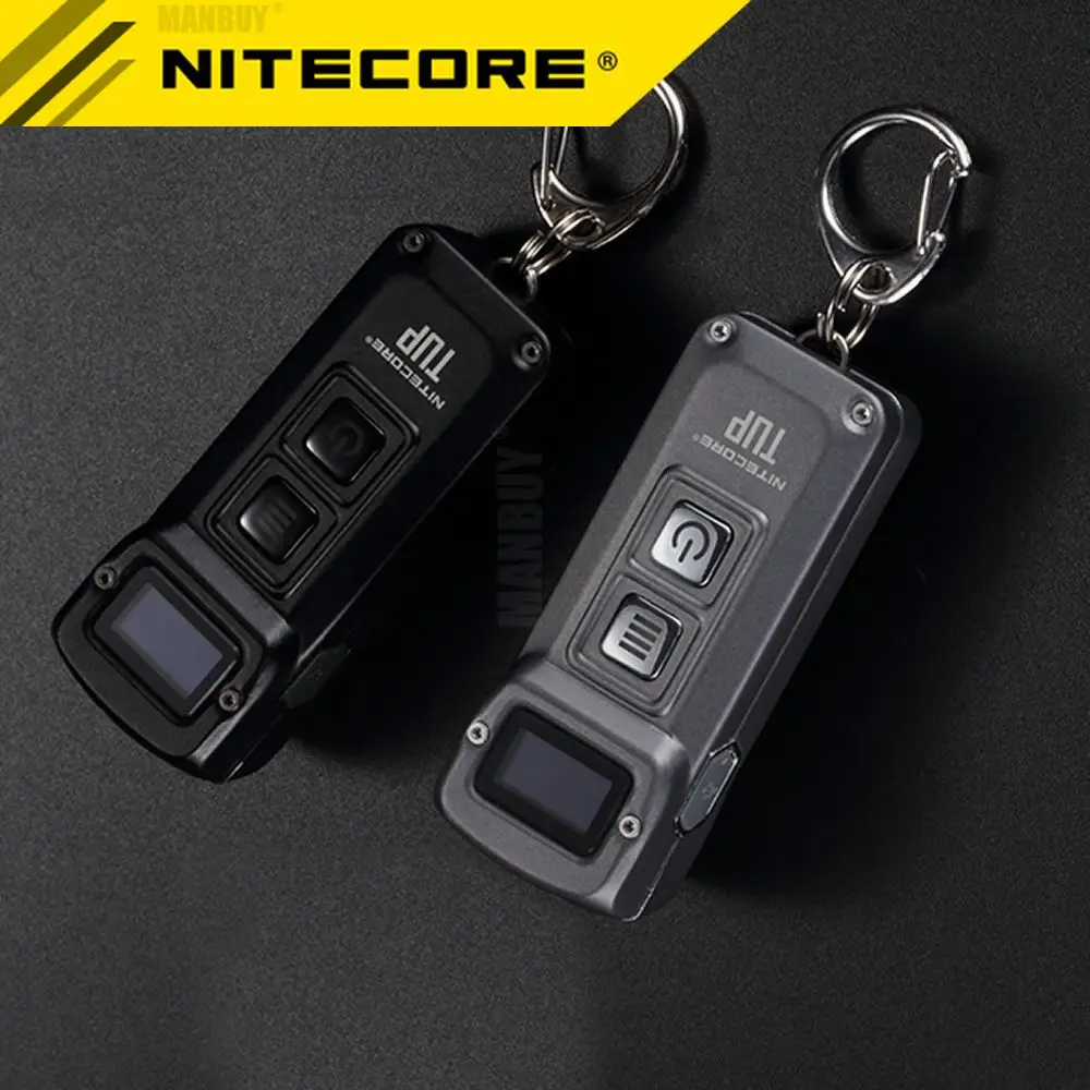 Authentic NITECORE TUP 1000 Lumen Stainless Steel Metallic Keychain Light OLED Display EDC USB Rechargeable Key Button Light