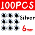 100 piezas de 6 mm plateadas