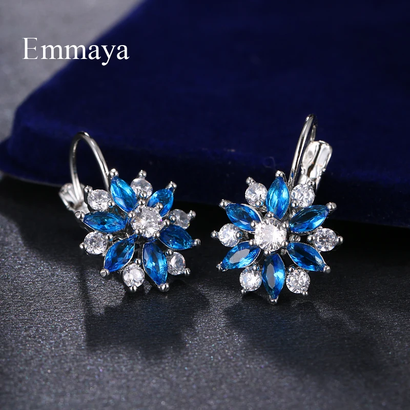 Emmaya New Fashion Design For Female Sunflower Appearance Cubic Zircon Delicate Earring Charming Jewelry In Party Decoration