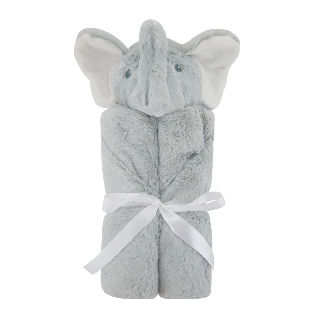 Baby Plush Blankets Stroller Comforter Winter Newborn Bed Sheet Grey Elephants Kid Boy Girl Swaddle Wrap Cobertor Infantil Quilt