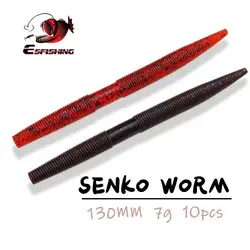 ESFISHING-señuelo de gusano Senko, cebo blando de 135mm, 10 piezas, Leurre Souple, Wobblers para todos los peces, señuelo de Pesca de lubina