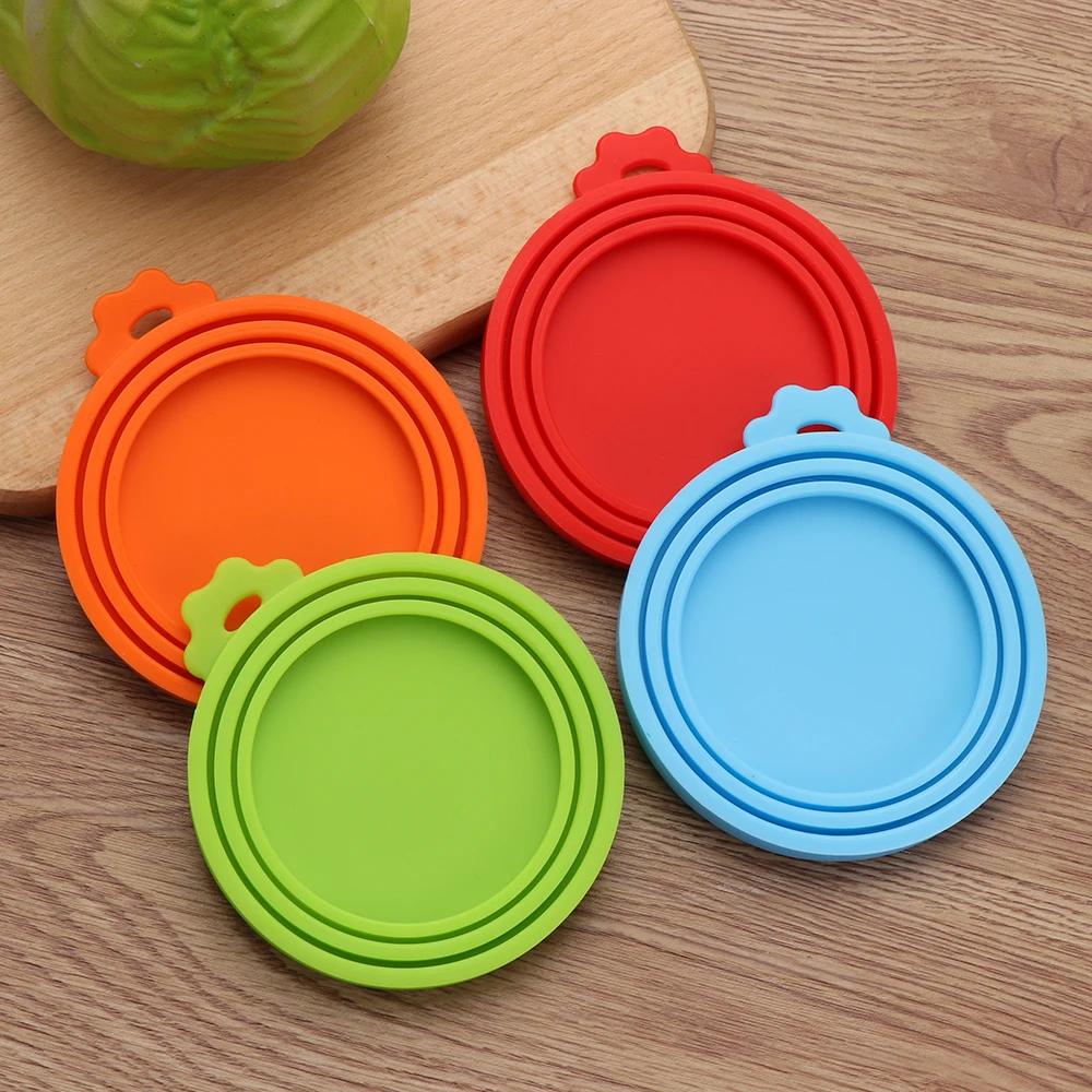 3 In 1 Reusable Food Storage Keep Fresh Tin Cover Cans Cap Pet Can Box Cover Silicone Can Lid Hot Kitchen Supply Mould Proof Hot