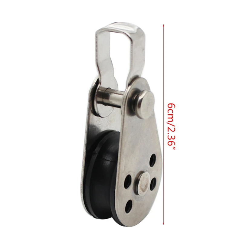 5pcs Stainless Steel Pulley Block Hanging Wire Towing Wheel Lifting Rope for Crane Marine Sailing Yacht Ship F7QC