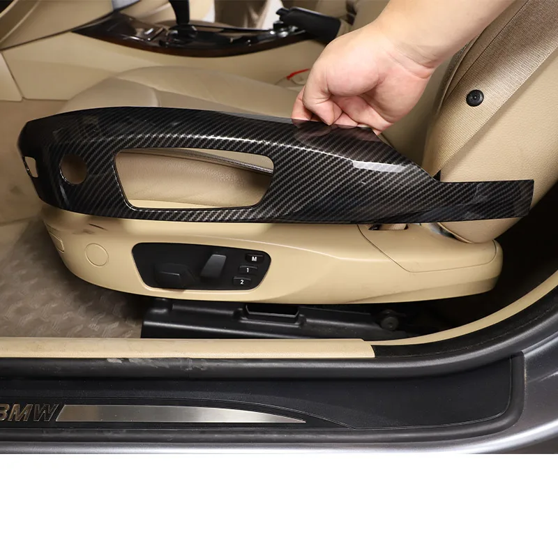 Für bmw 3 series e90 x1 e84 2012-2015 abs carbon faser autos itz seitensc halter verstell knopf dekorativer rahmen autozubehör