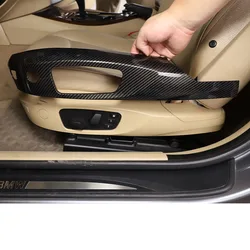 for BMW 3 Series E90 X1 E84 2010-2015 ABS Carbon Fiber Car Seat Side Switch Adjustment Button Decorative Frame Car Accessories