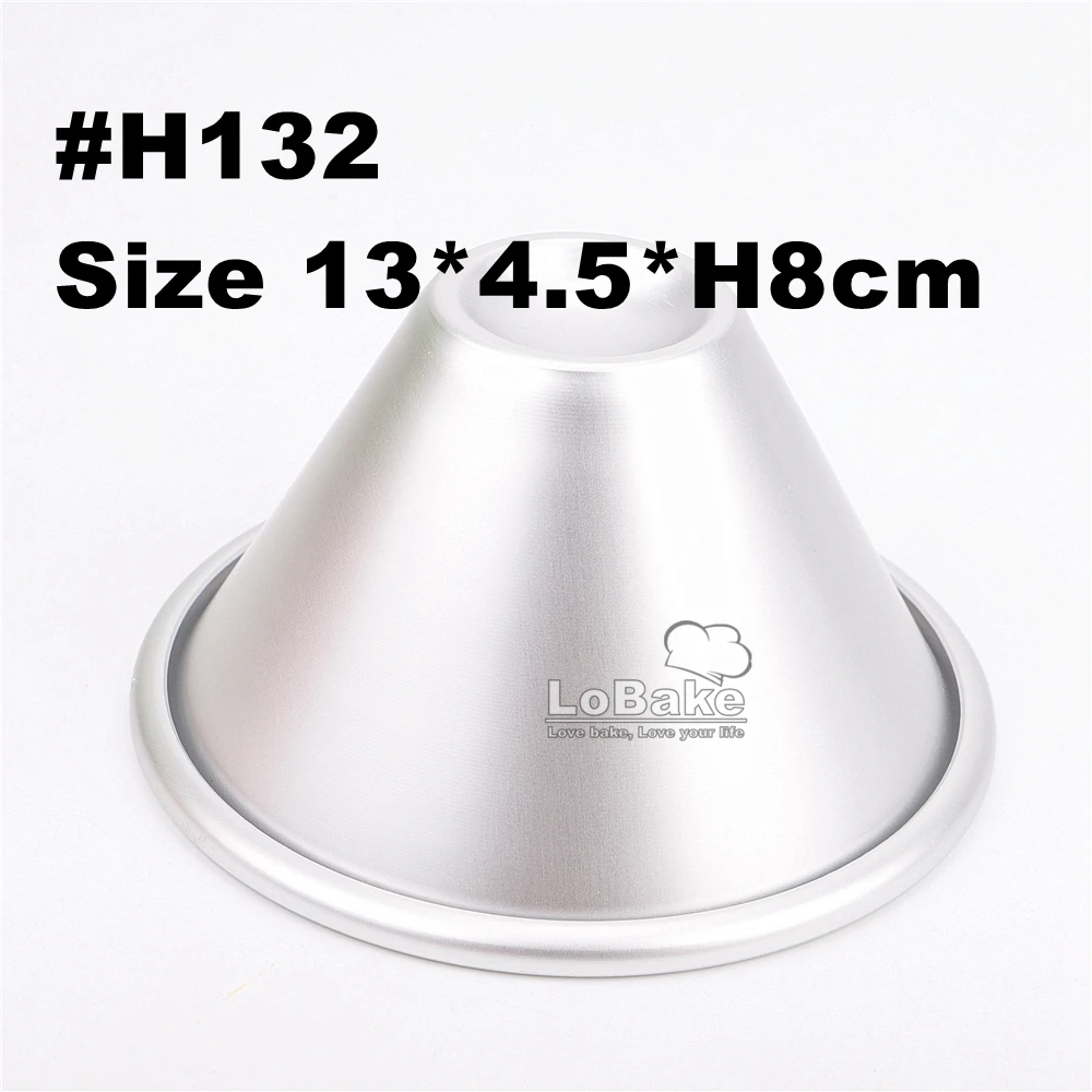 5pcs 13cm diameter big volcano cone burning mountain shape aluminum alloy metal cake mold mousse cheese bread egg tarts molds