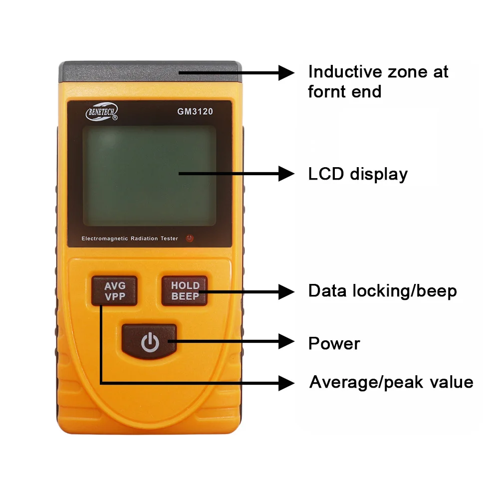 GM3120 LCD Rivelatore di Radiazione Elettromagnetica Tester Misuratore di Radiazione Dosimetro Contatore di Misura per il Telefono Mobile Computer