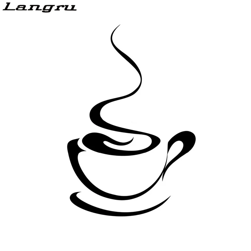 

Langru 15cm*10cm Hot Sale Coffee Cup Shop Sign Car Window Sticker Vinyl Deca Car Accessories Jdm