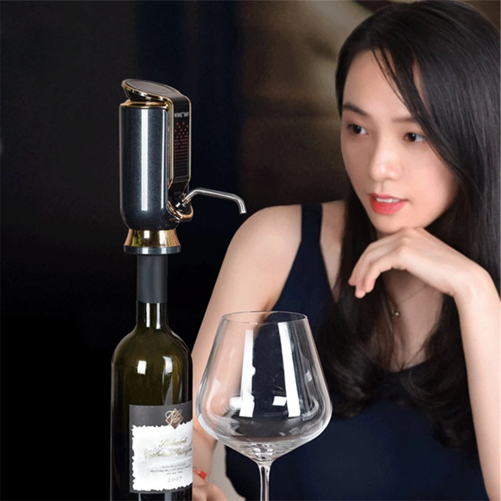 

USB Charging Smart Electric Wine Decanter Portable Auto Quick Whiskey Red Wine Aerator Kitchen 10 Days Vacuum Fresh-keeping Pour