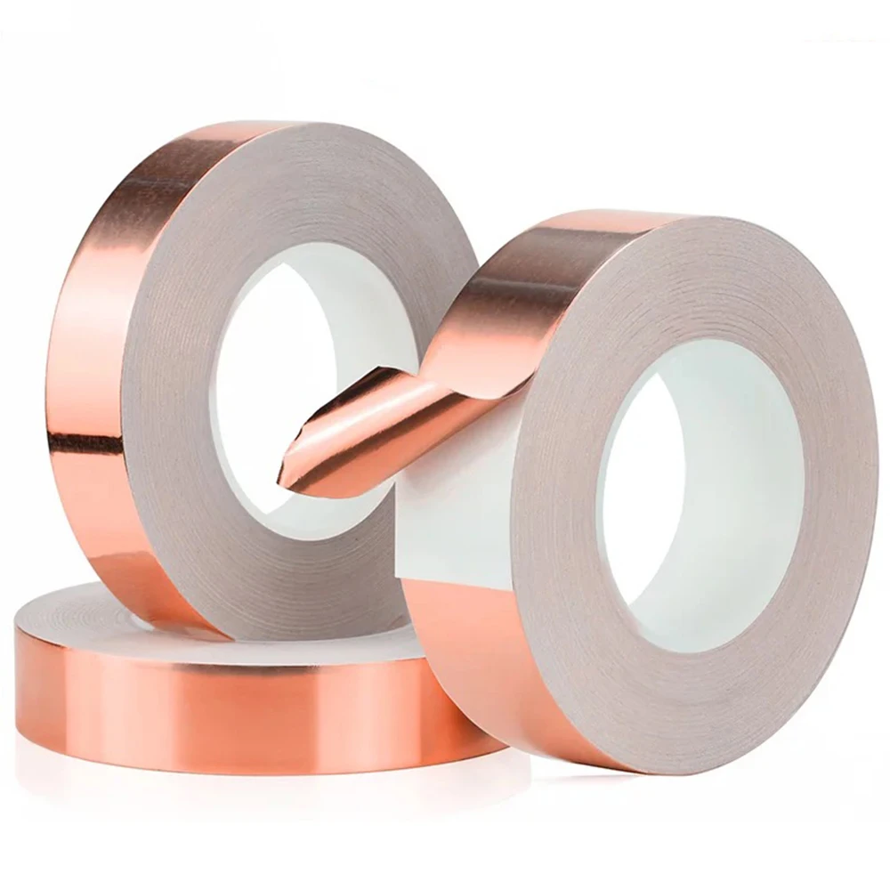 Heat Resist Repair Tape Single Side Conductive Copper Foil Tape Adhesive EMI Shielding Anti-static Repair Tape 10mm 15mm 20mm