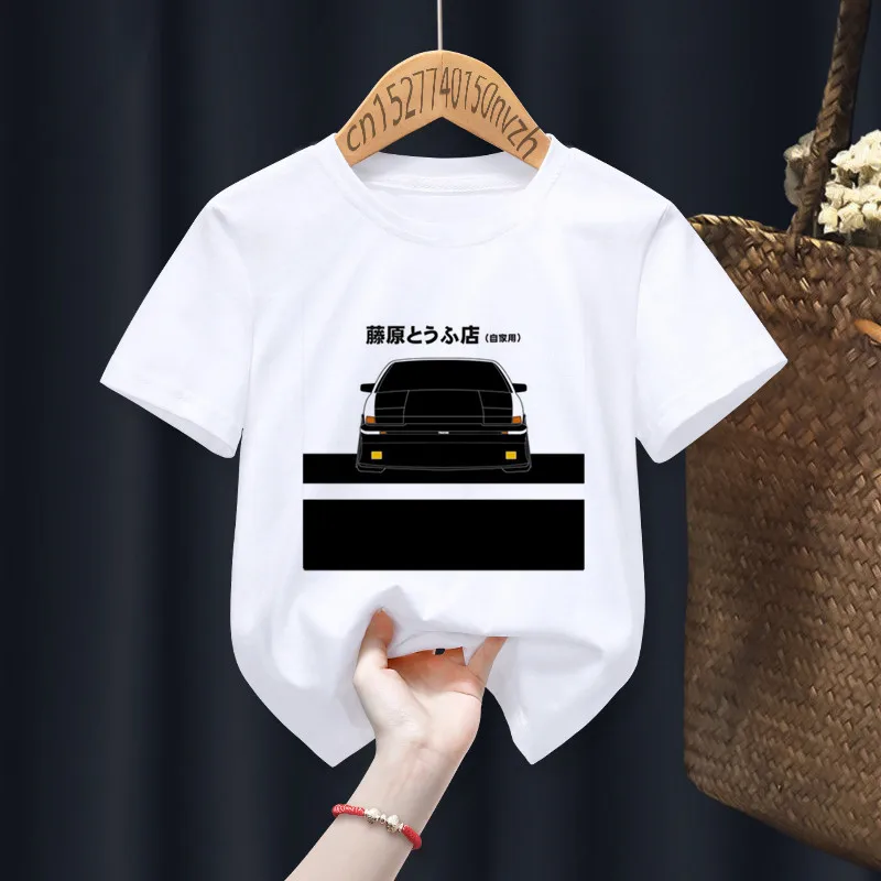 Initial D Grappige Jongen Meisje T-shirts Kid Kinderen Anime Gift Present Kleine Baby Harajuku Kleding, Drop Schip