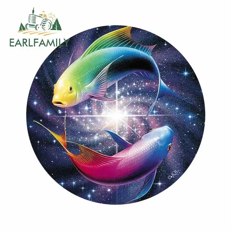 EARLFAMILY 13cm x 13cm Pisces Zodiac Motorcycle Car Stickers Fine Decal DIY Occlusion Scratch Vinyl Material Decoration