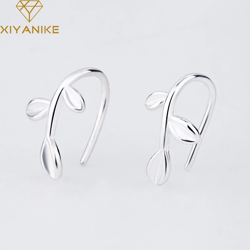 XIYANIKE Silver Color  European and American Fashion Twig Stud Earrings Design Creative Simple Ear Hoops Trinkets Women