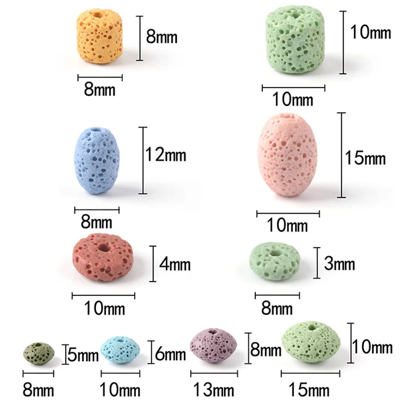 Natural Lava Rock Beads Wheel bead spacer Multi Color Volcanic Stone Beads For DIY Necklace Bracelets Earring Jewelry Making