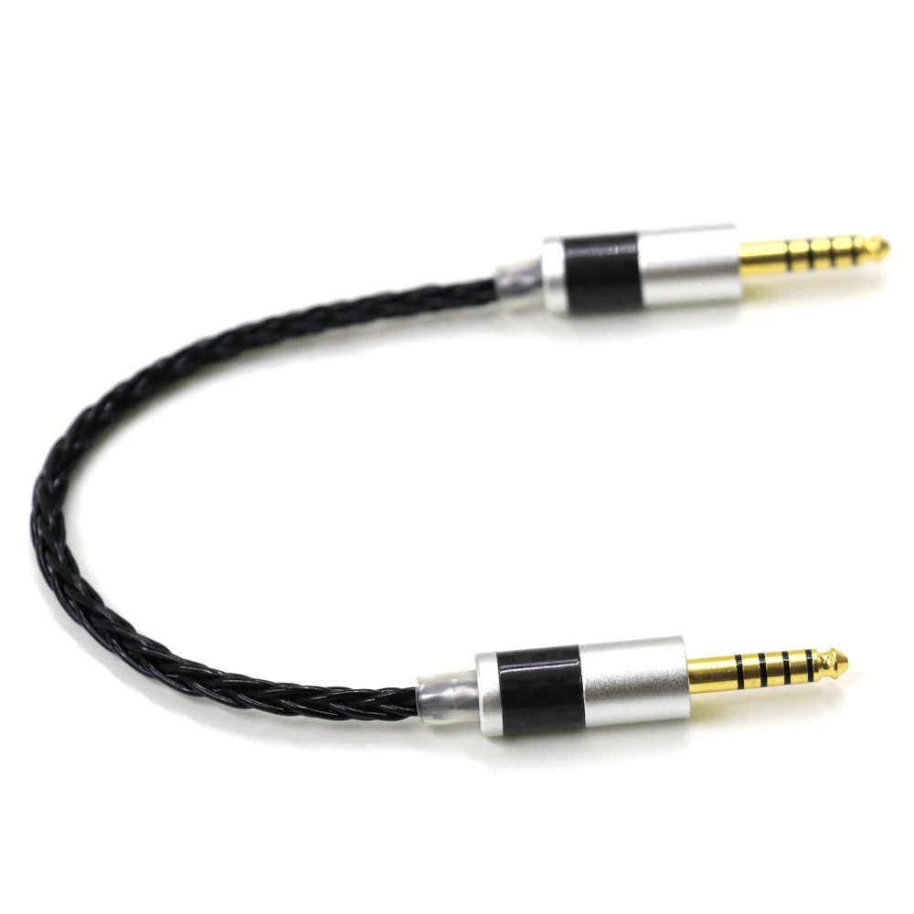 Haldane-男性用のバランスの取れたシルバーメッキのHi-Fi7nコネクタ,オーディオアダプター,ケーブル4.4のバランス,黒,4.4mm