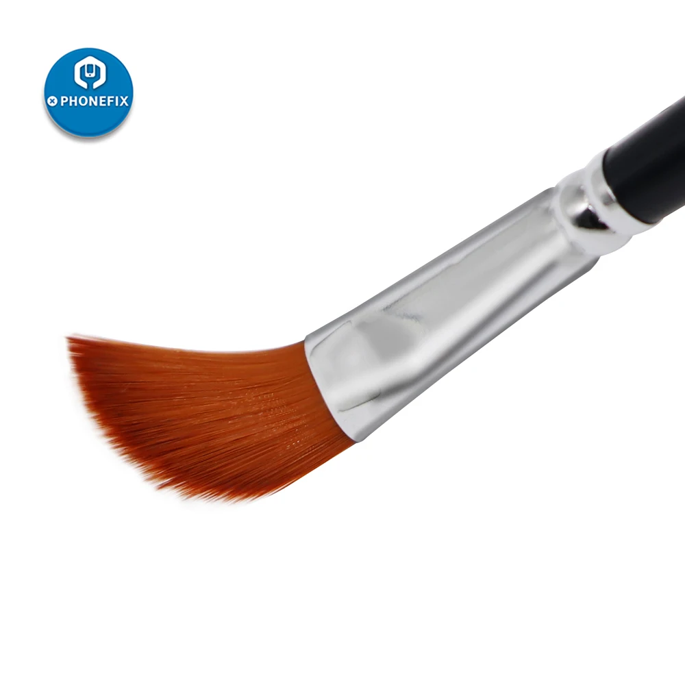 PHONEFIX PCB Rework 45 Degree Bevel Nylon Brush 20cm For Electronics Mobile Phone PCB BGA Repair Soldering Soft Cleaning Brush