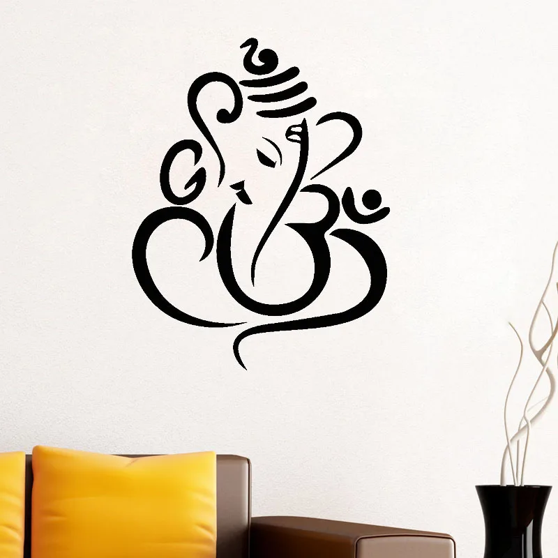 Ganesha Elephant Wall Decal God Elephant Hinduism Bedroom Living Room Wall Stickers Removable Vinyl Art Murals Decoration