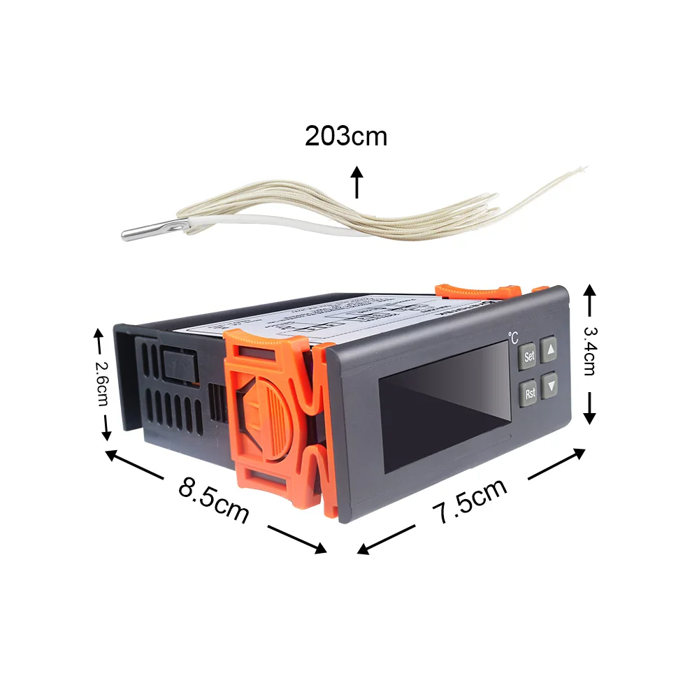 220V/120V 30A KT8230 Digital Microcomputer Temperature Controller Relay Output -30~300 Degree Thermostat with 2m NTC Sensor