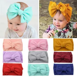 Monocromático Bow Hairband para Crianças, Acessórios para bebês, Toddler Headband, Stretch Turban, Girls Knot, Boys Head Wrap, Props Presentes