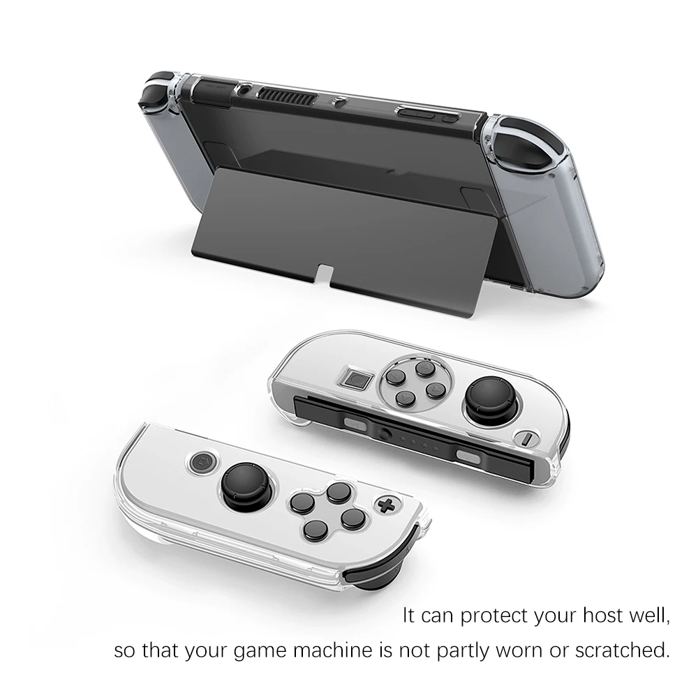 Nintendo Switch OLED Kit Acessórios 10in 1 Hard PC Case Capa, Joypad Habitação Shell, Protetor de Tela com Tampa Analógica