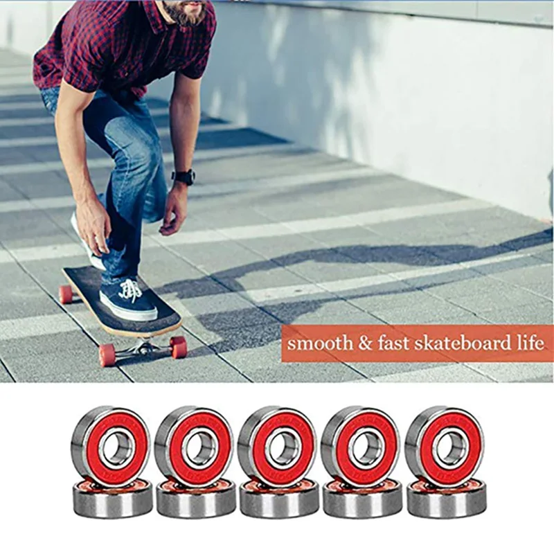 10Pcs /set No noise Smooth Skate Scooter Bearing Longboard Speed Inline Skate Wheel Bearing Skateboard Skater Scooter Bearings