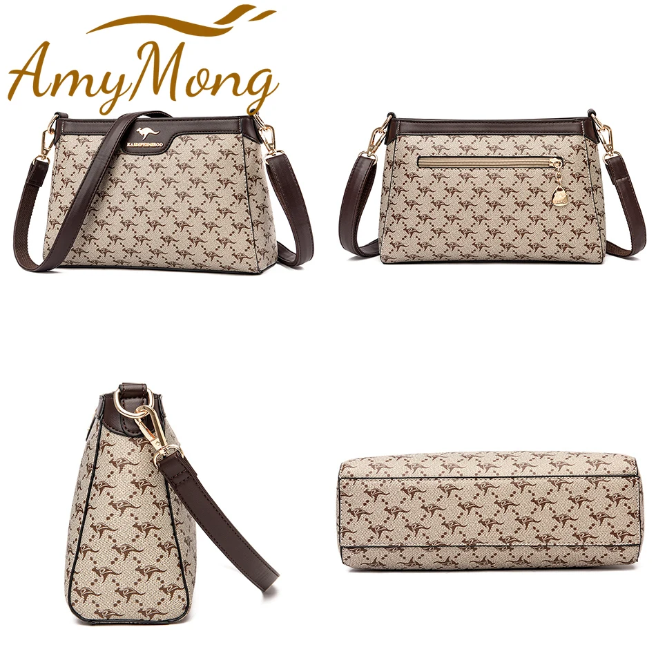Women Fashion Printed Handbags Purses Luxury Designer Shoulder Messenger Flap Bags High Quality Leather Top-handle Croosbody Sac