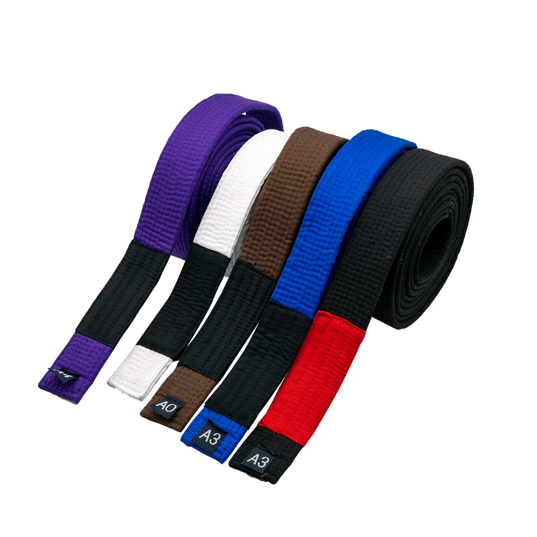 Cinturones brasileños Jiu Jitsu BJJ para adultos, 215cm-315cm, A0, A1, A2, A3, A4, negro, marrón, Morado, Azul, Blanco, nombre bordado gratis